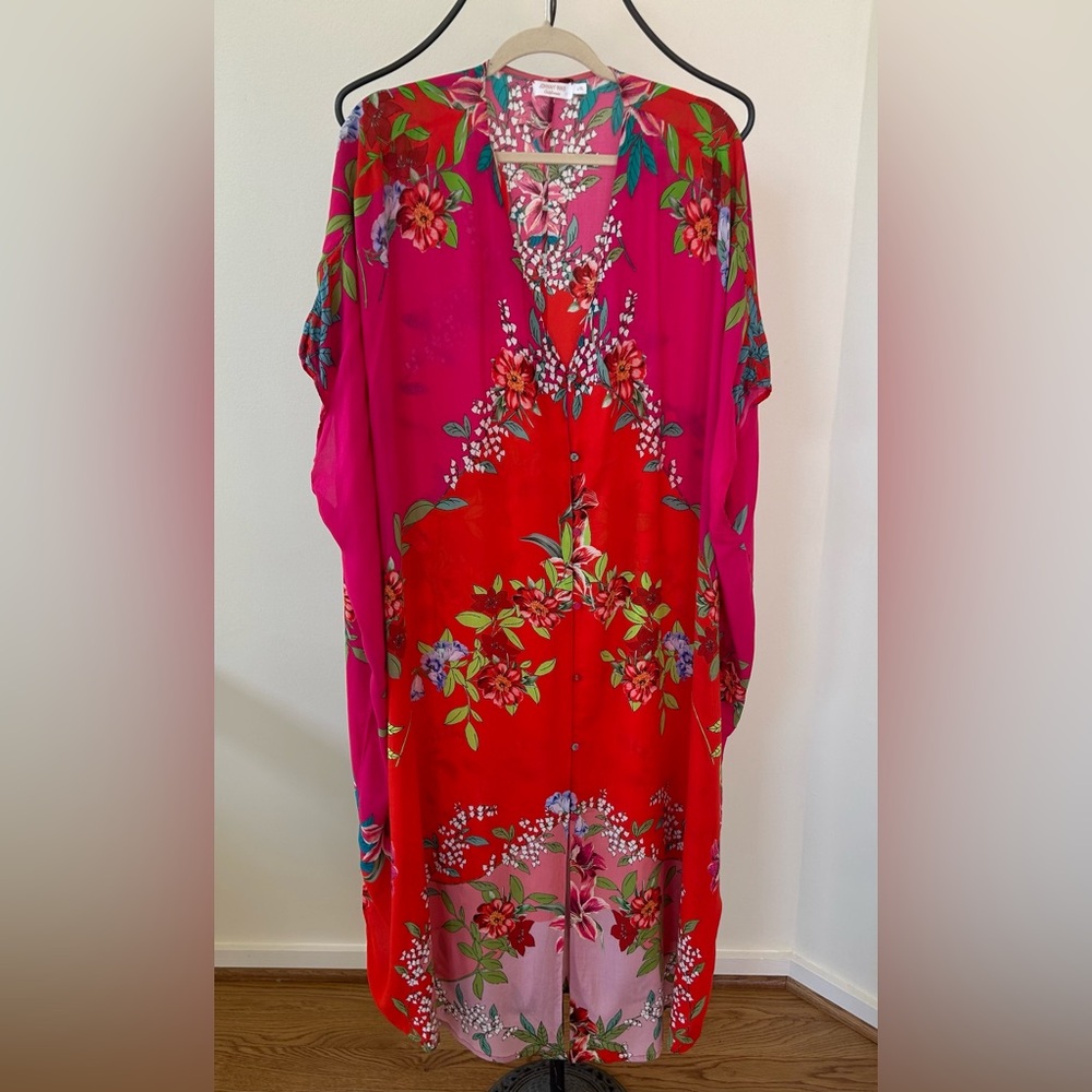 JOHNNY WAS CALIFORNIA Colorful Flowing Caftan L/XL